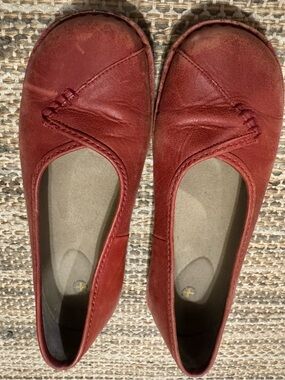 Dr. Martens Women's Red Leather Ballet Flats